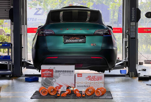kasus perusahaan terbaru tentang 2021 Tesla Model Y Rear-Wheel Drive | EDDY Adjustable Comfort Shock Absorber Kit Upgrade: Optimization Plan for Driving Quality and Stance