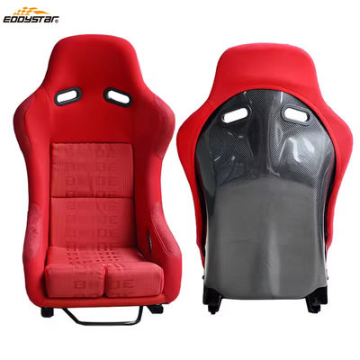 EDDYSTAR Carbon Fiber Bucket Seats Dual Slider Mudah Dipasang Untuk Mobil Balapan