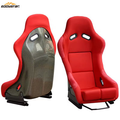 EDDYSTAR Carbon Fiber Bucket Seats Dual Slider Mudah Dipasang Untuk Mobil Balapan