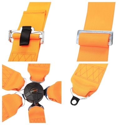 EDDYSTAR Nylon Drift Kereta Balapan Sabuk Keselamatan Oranyeu Warna 5 Titik Sabuk Keselamatan