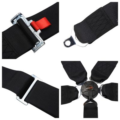EDDYSTAR Nylon Lima Titik Sabuk Keamanan Hitam Warna Lima Titik Racing Harness