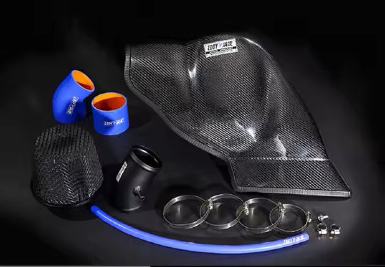 Kit Induksi Udara Dingin Serat Karbon Meningkatkan Filtrasi Untuk Audi Q5 1.8T
